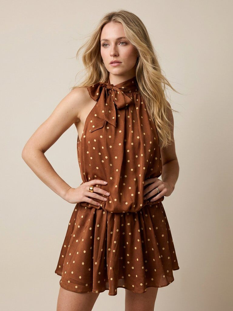 Grossiste Golden Live - Robe col americain à pois