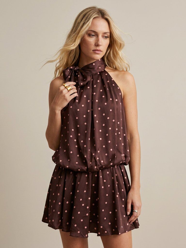 Grossiste Golden Live - Robe col americain à pois