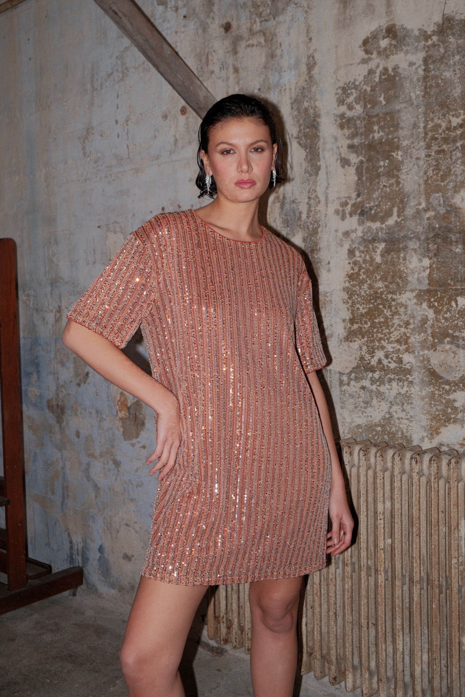 Mayorista Golden Live - Vestido de strass