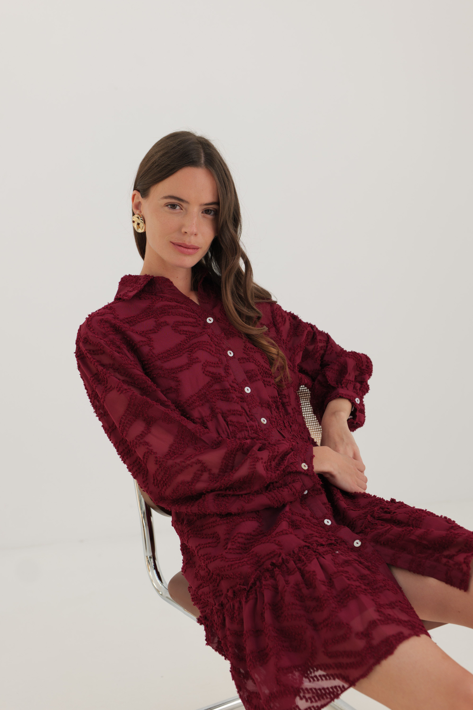Mayorista Golden Live - Vestido camisero texturizado
