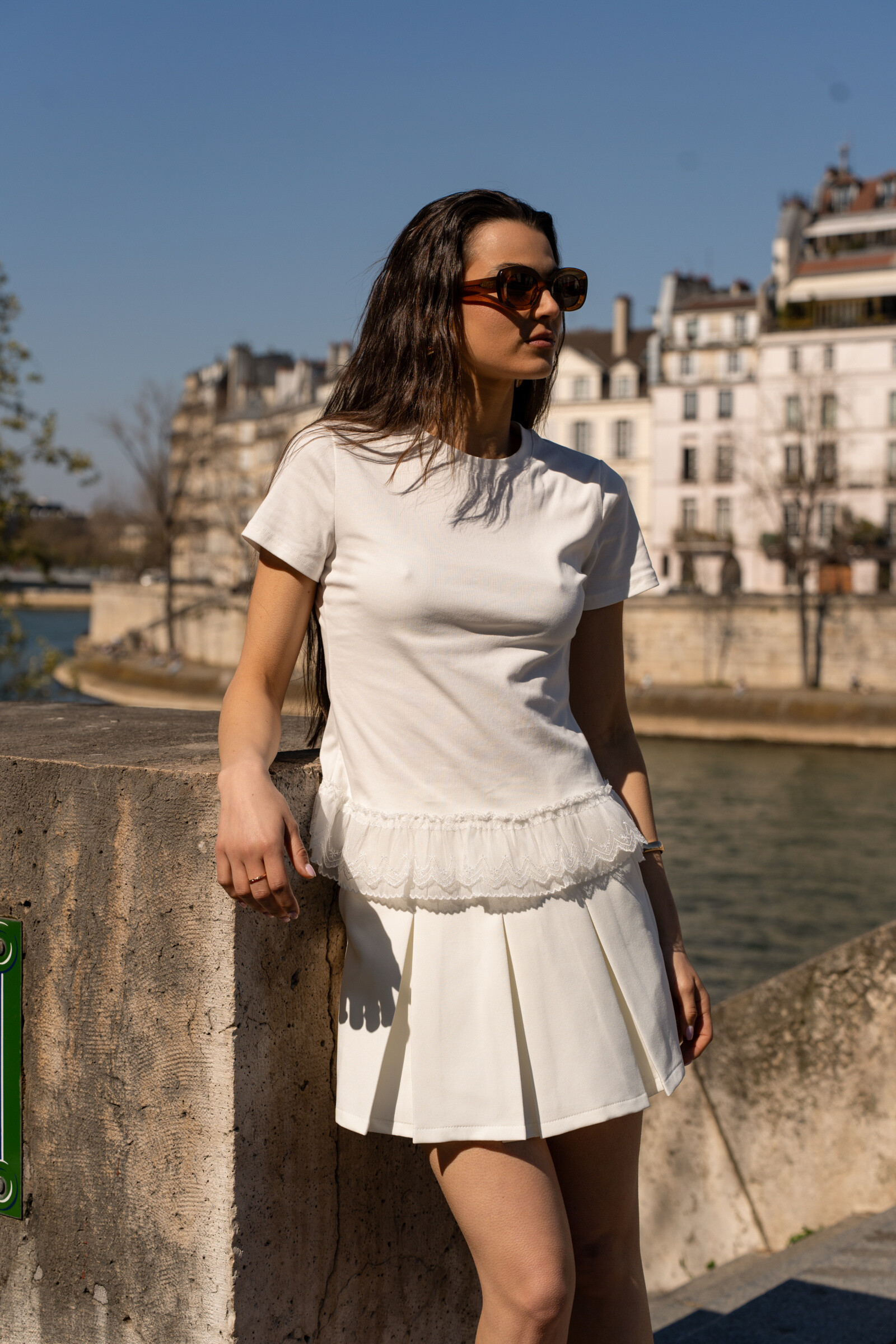 Grossiste Golden Live - T shirt en coton avec dentelle