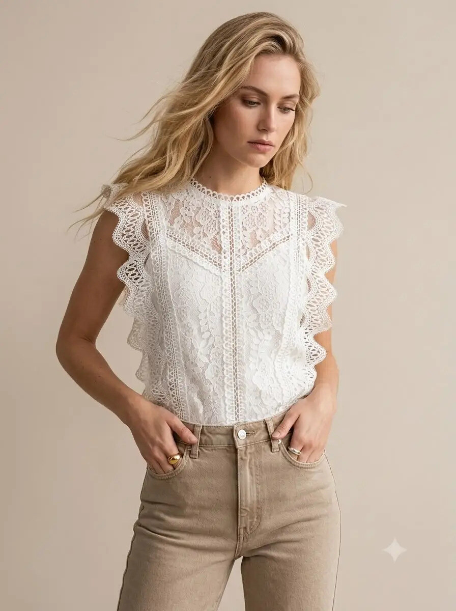 Wholesaler Golden Live - Zipped lace top