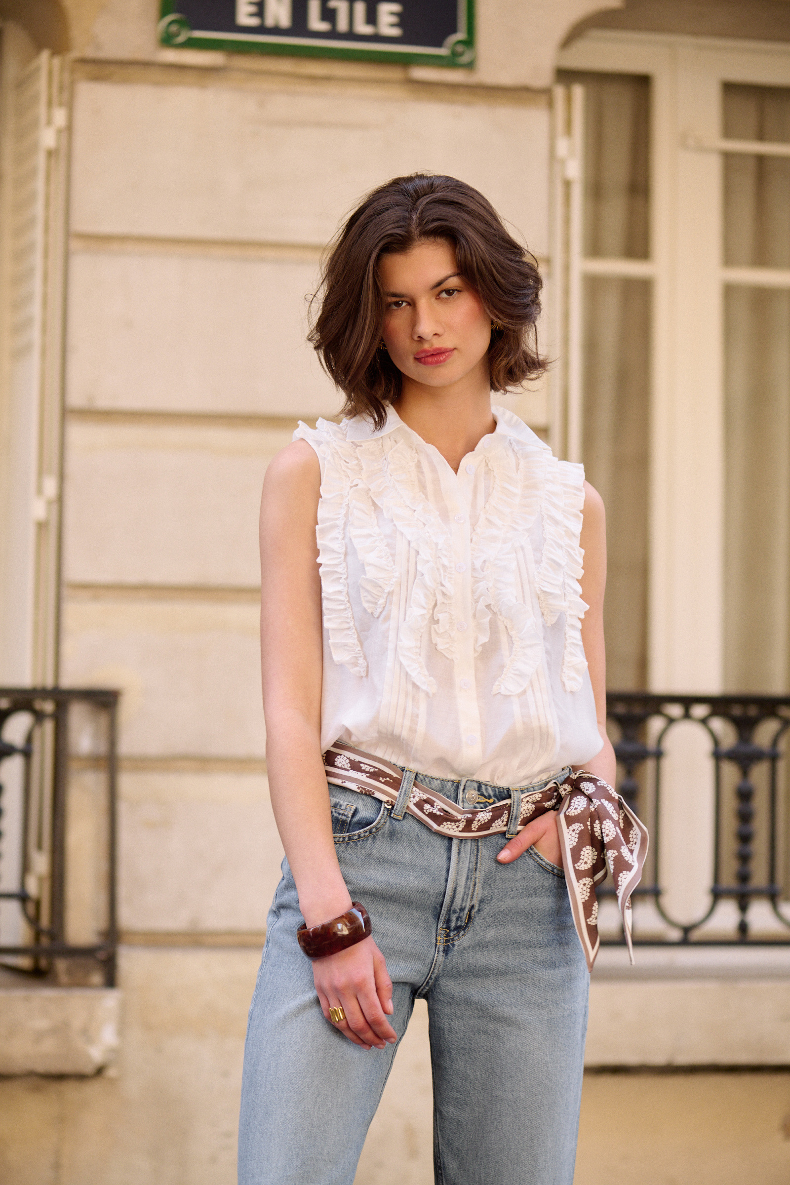 Wholesaler Golden Live - Sleeveless ruffled top