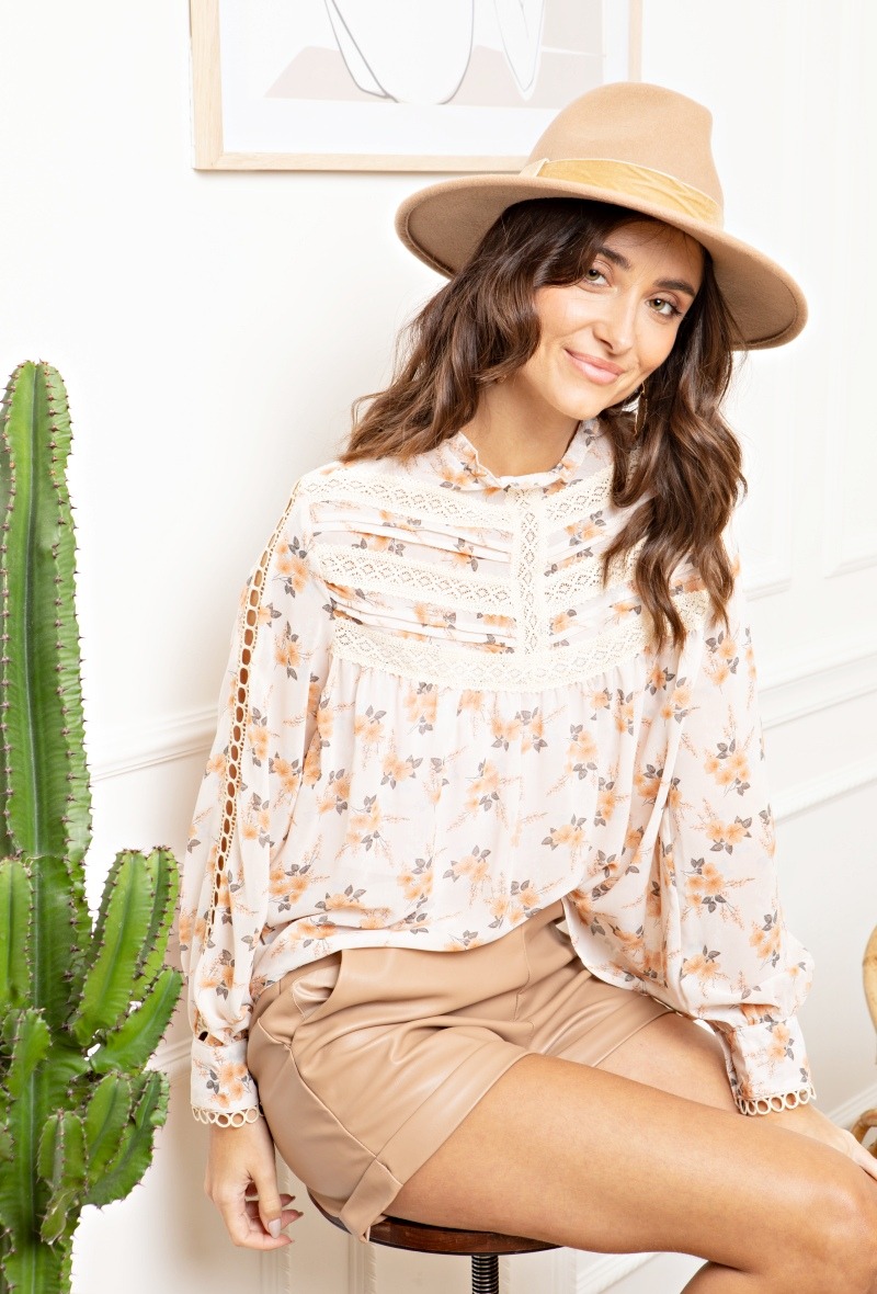 Mayorista Golden Live - Top floral