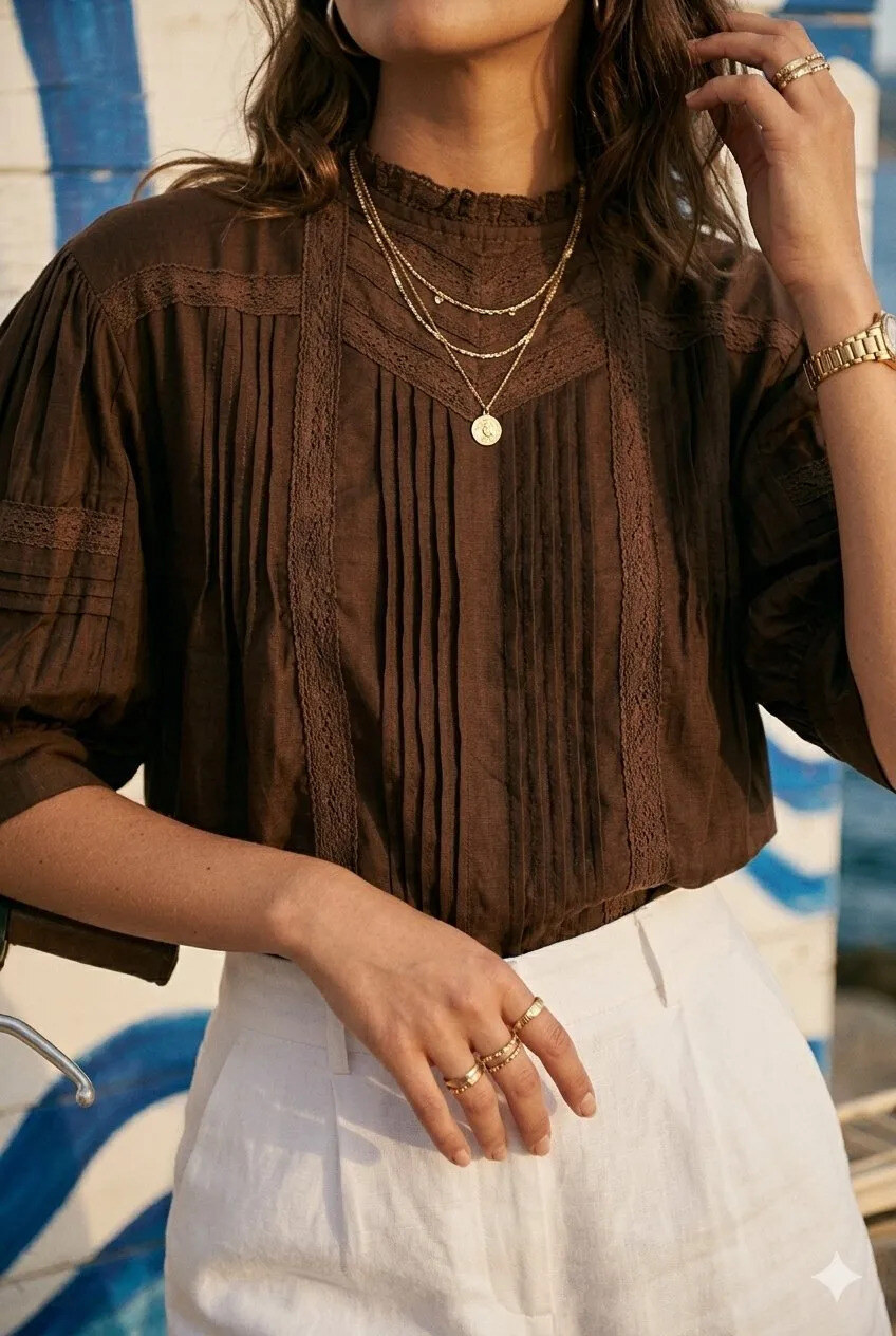 Mayorista Golden Live - Top de tencel con encaje