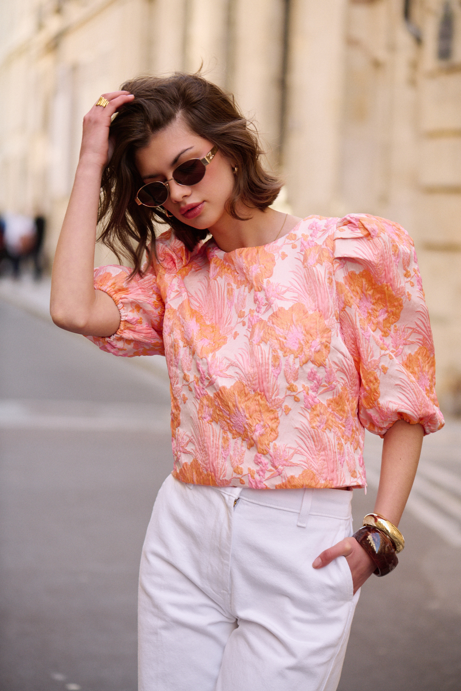 Wholesaler Golden Live - Brocade Sleeve Top