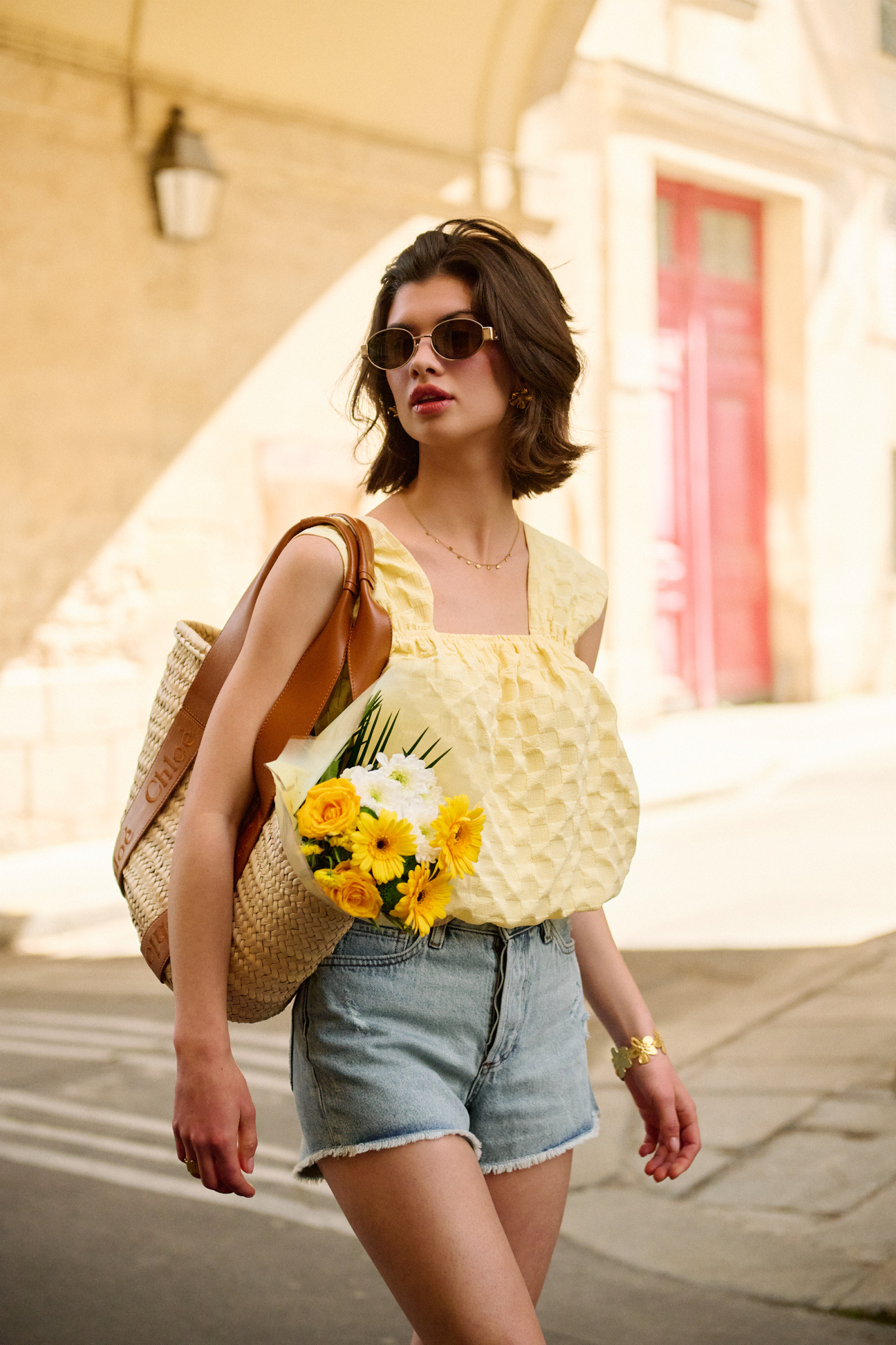 Grossiste Golden Live - Top gauffré bretelles larges coupe ample
