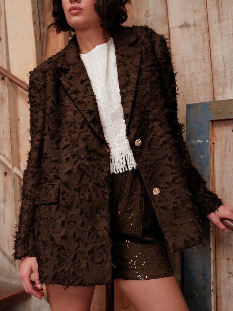 Grossiste Golden Live - Veste blazer oversize à franges