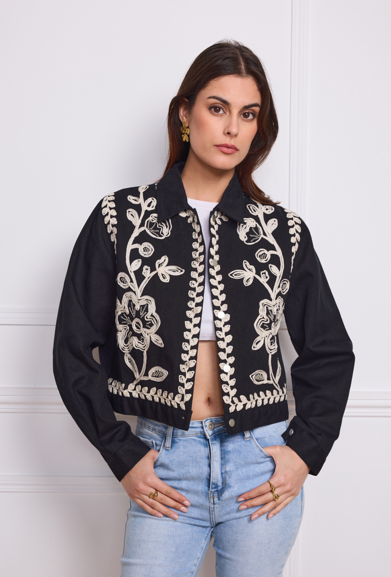 Grossiste Golden Live - Veste en jean brodé