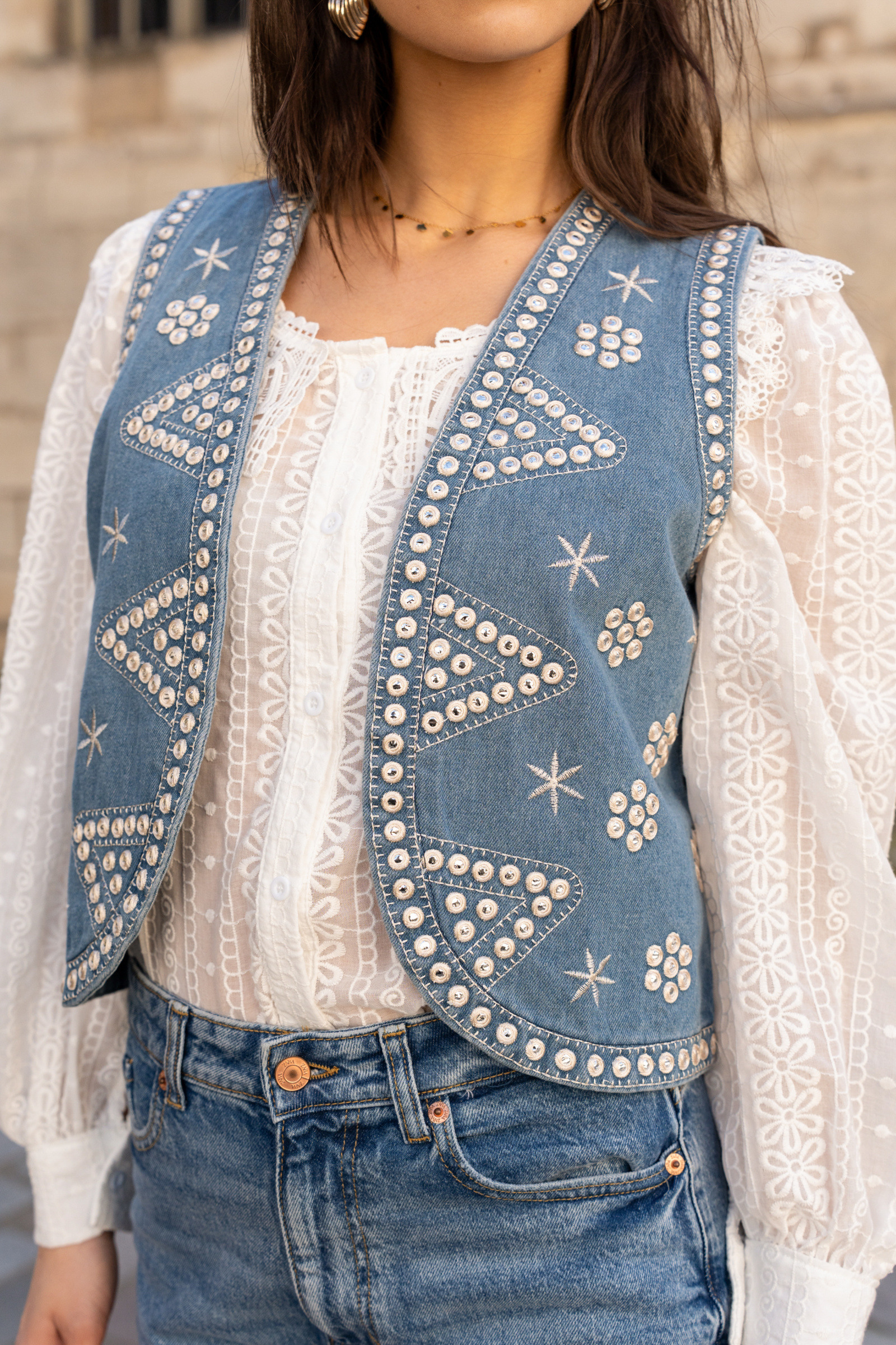 Wholesaler Golden Live - Sleeveless denim vest