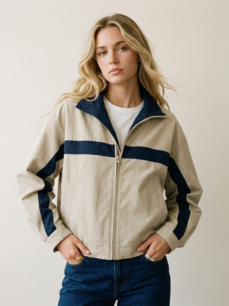 Großhändler Golden Live - Zweifarbige Windbreaker-Jacke