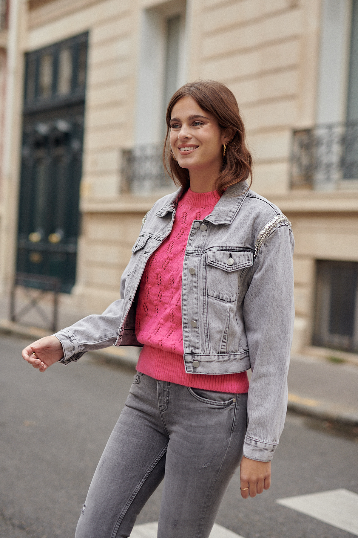 Großhändler Golden Live - Jeansjacke mit Perlen