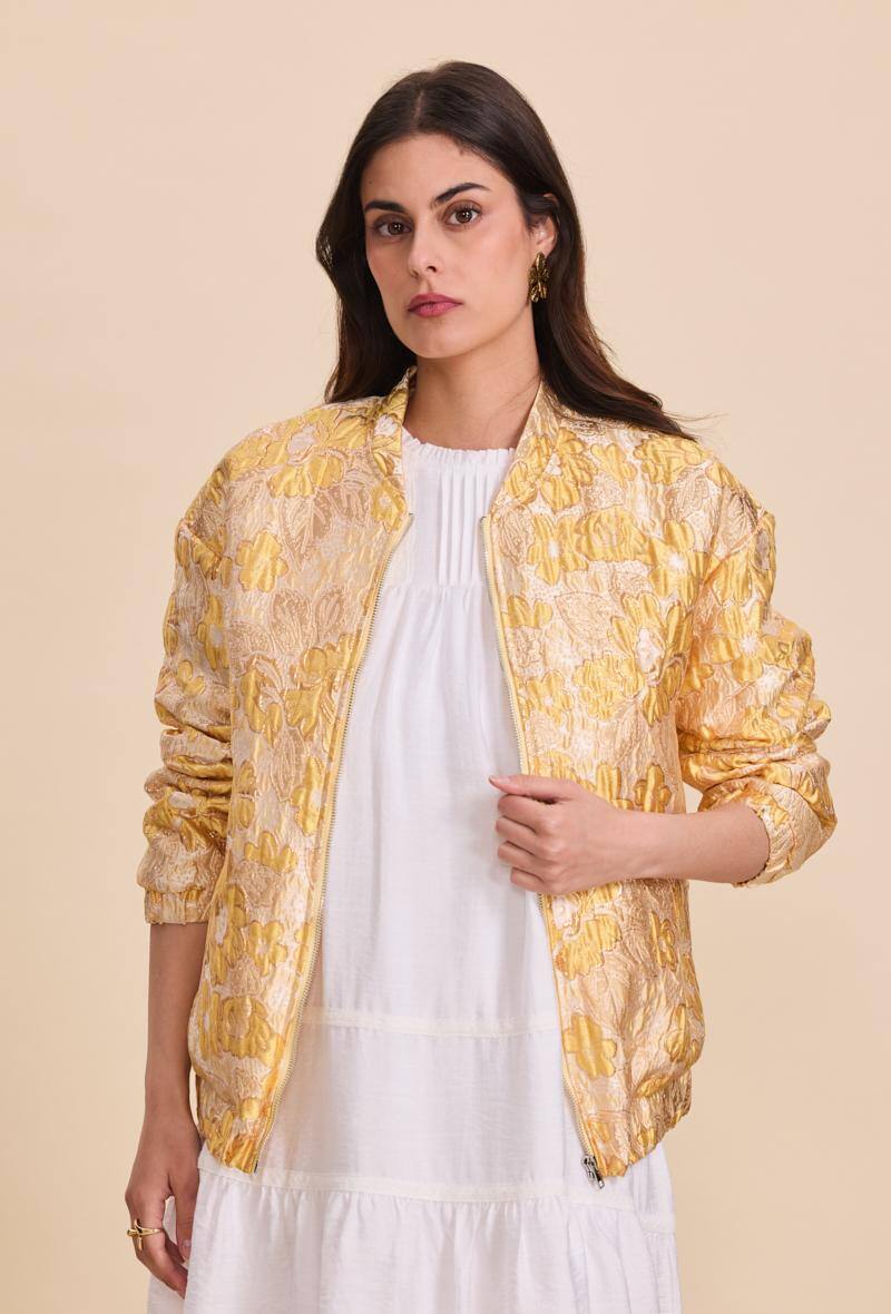 Wholesaler Golden Live - Brocade bomber jacket