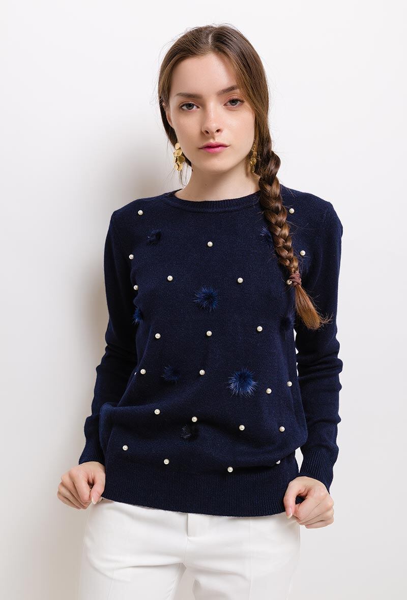 Wholesaler Good Luck - Sweater with pearls