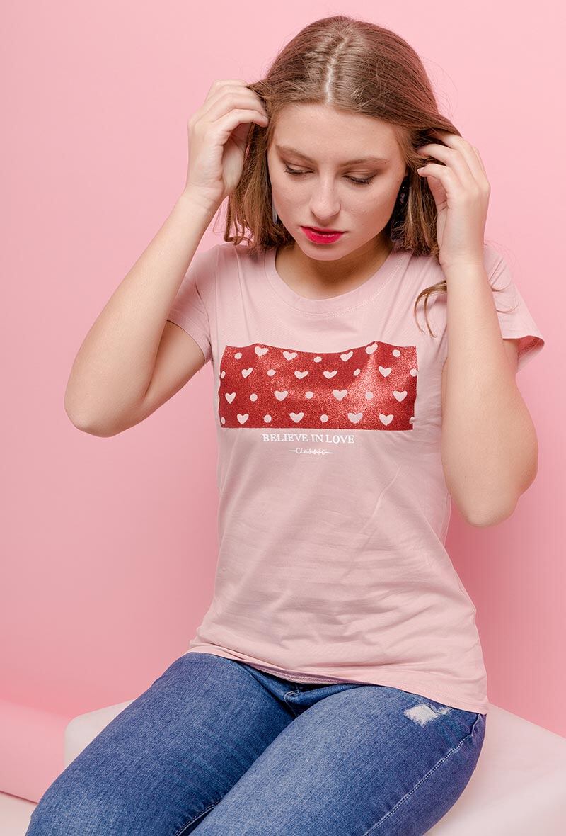 Wholesaler Good Luck - T-shirt "believe in love"