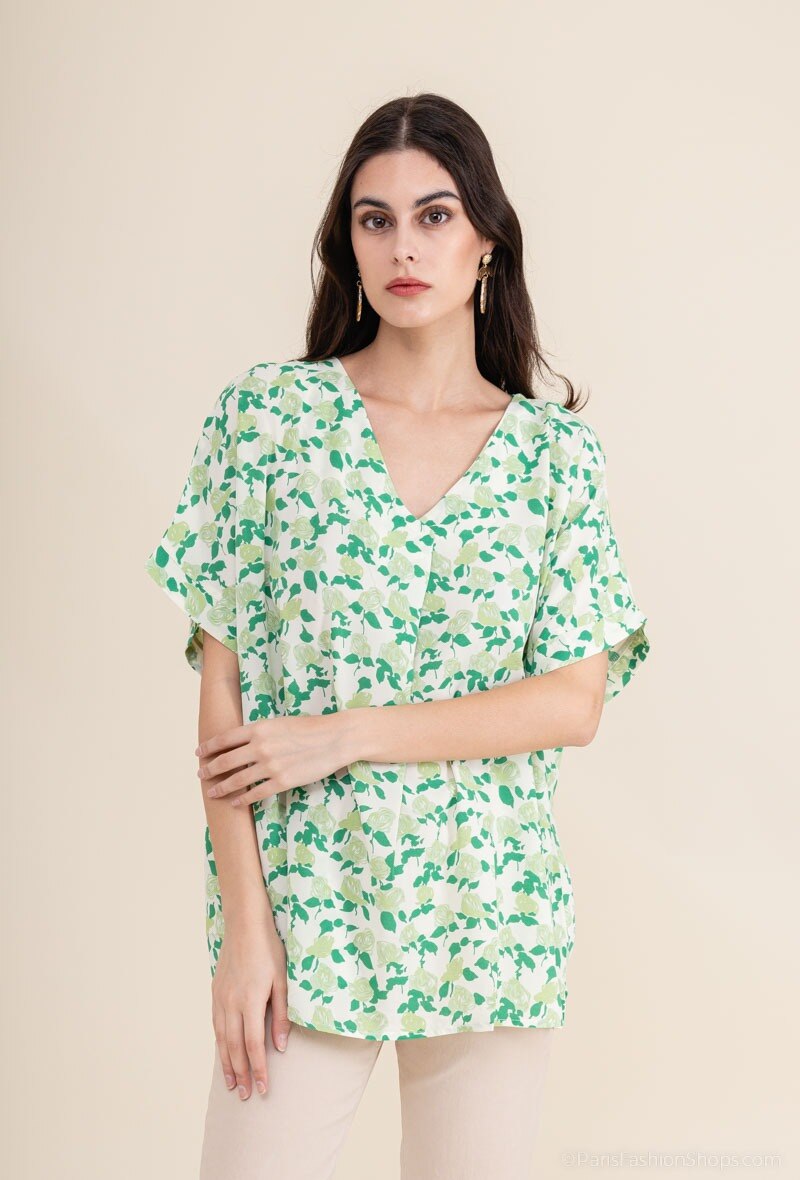 Wholesaler Good Luck - Flowing flower printed top