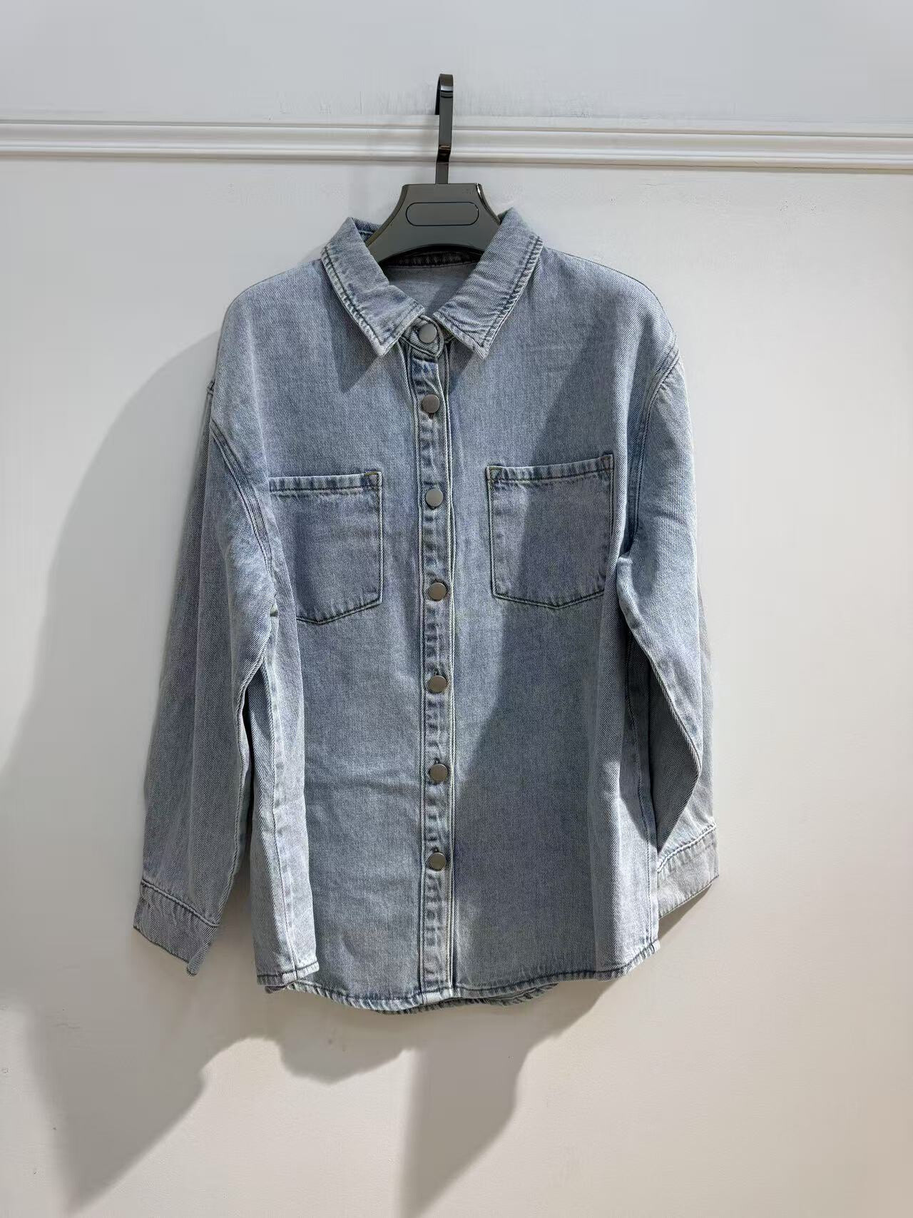 Wholesaler Goodies - Dilled denim shirt Oversize