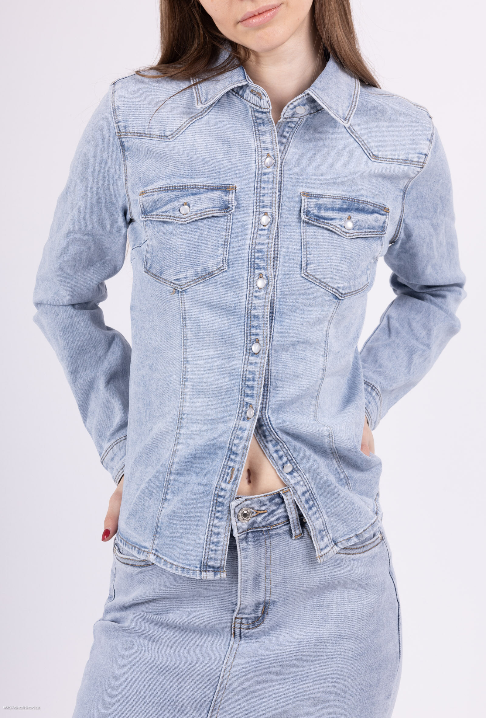 Wholesaler Goodies - Long -sleeved denim shirt