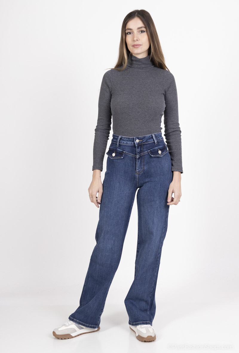 Wholesaler Goodies - wide leg high waist stretch jean