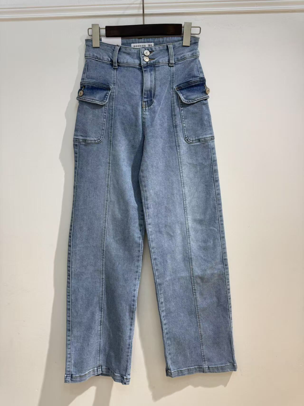 Grossiste Goodies - Jean cargo délavé stretch