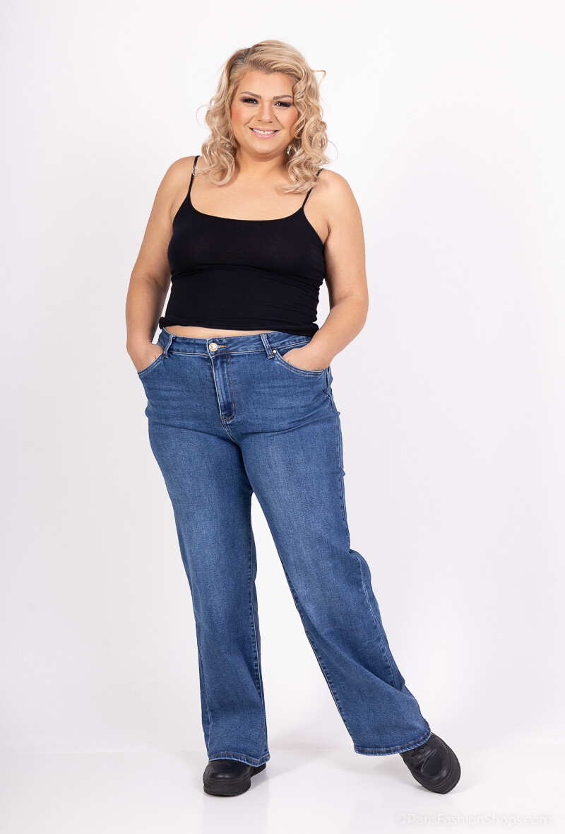 Grossiste Goodies - Wide leg push up stretch jean