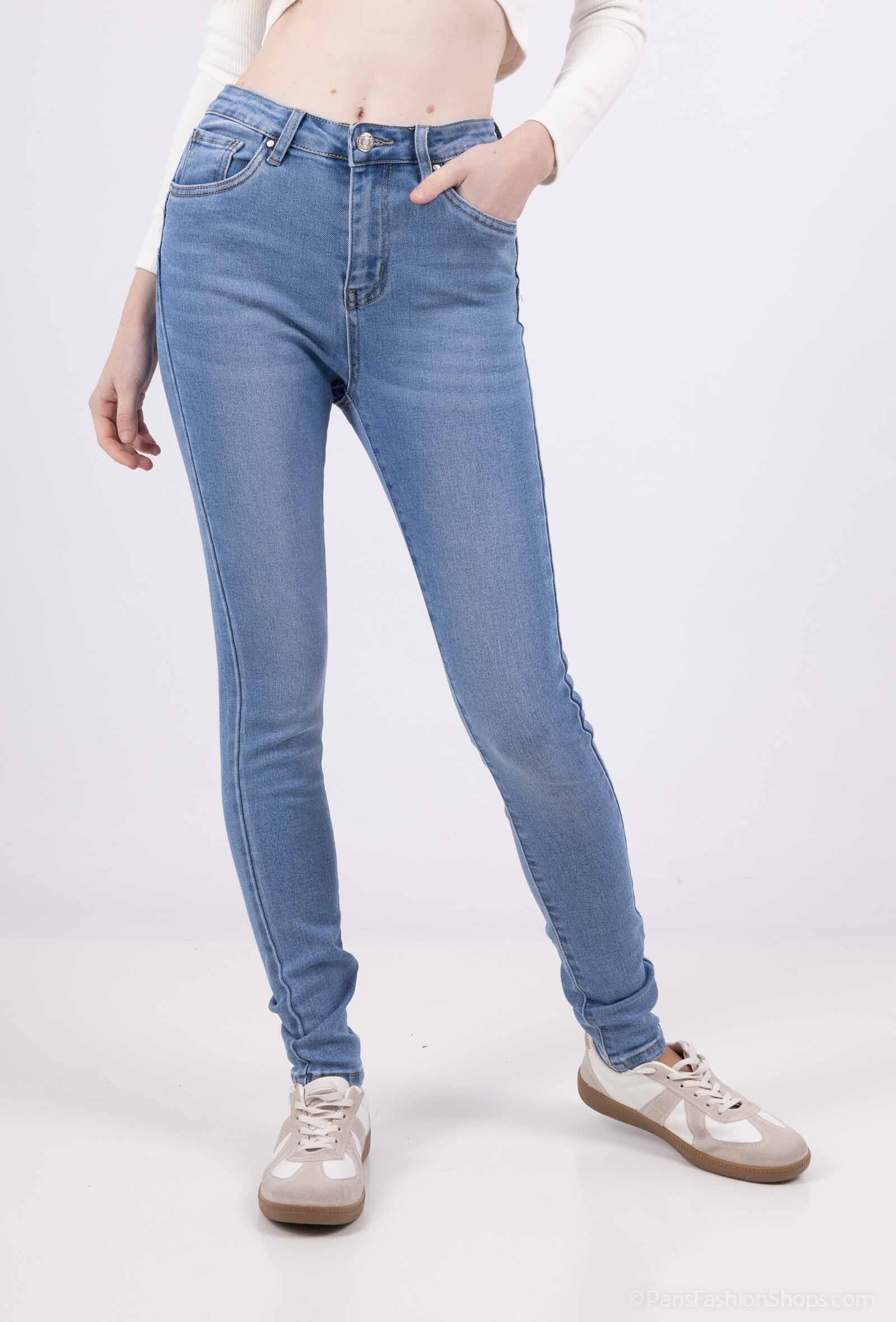 Wholesaler Goodies - Jean skinny bleu délavé stretch push up