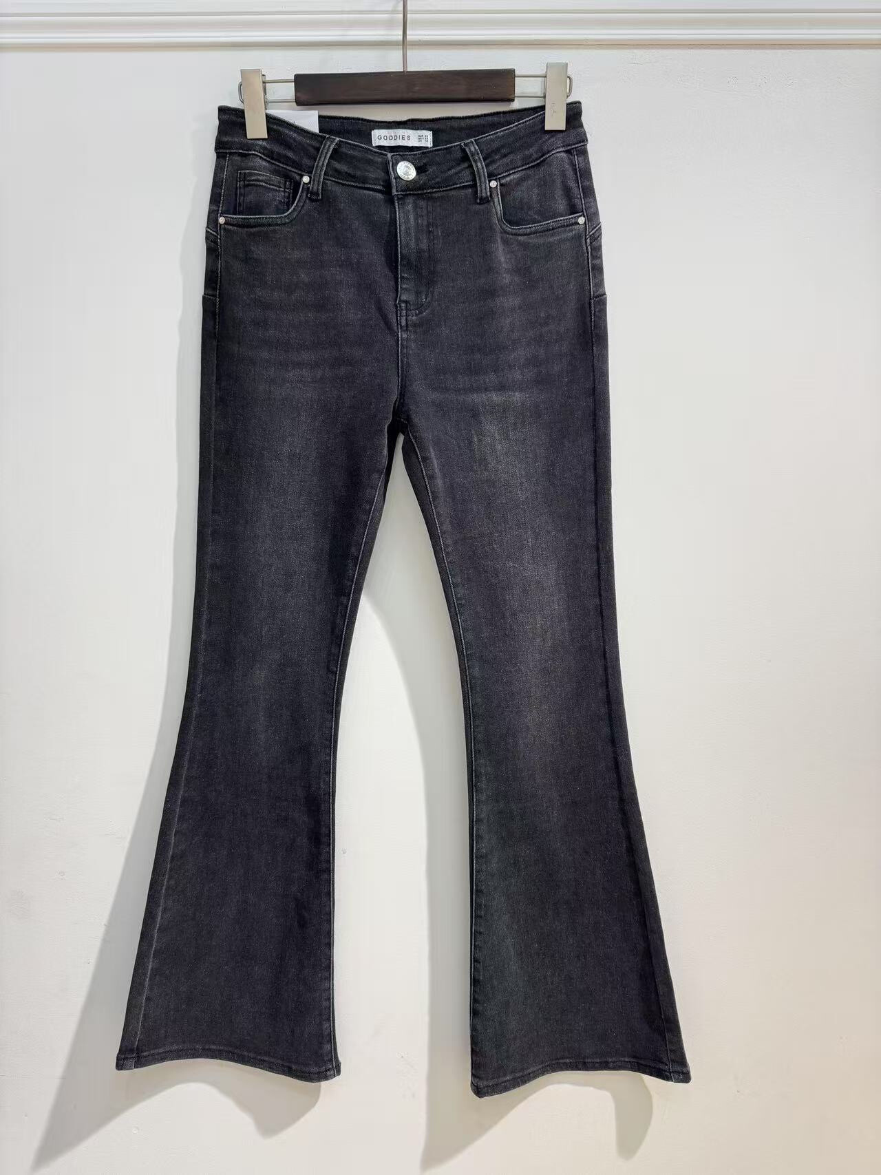 Wholesaler Goodies - Fluked gray flared jeans stretch