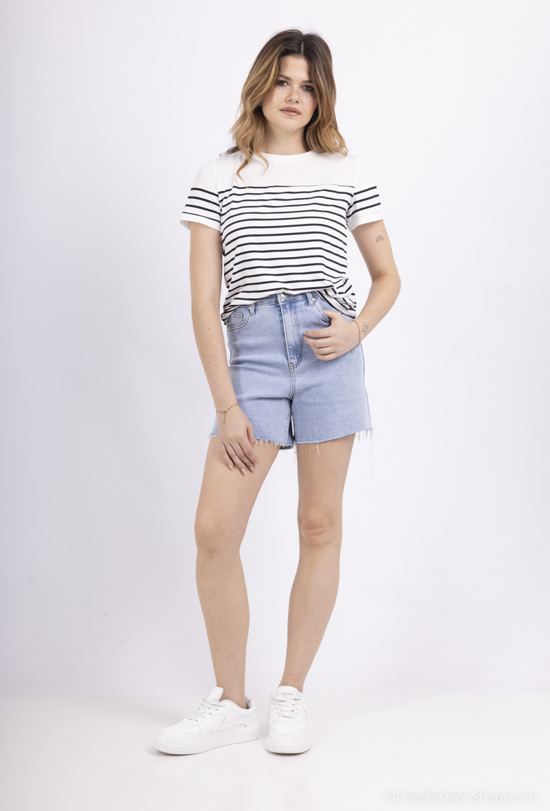 Wholesaler Goodies - Short en jean stretch taille haute