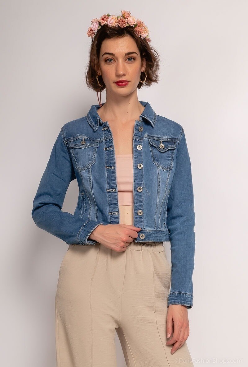 Grossista Goodies - Giacca di jeans elasticizzata
