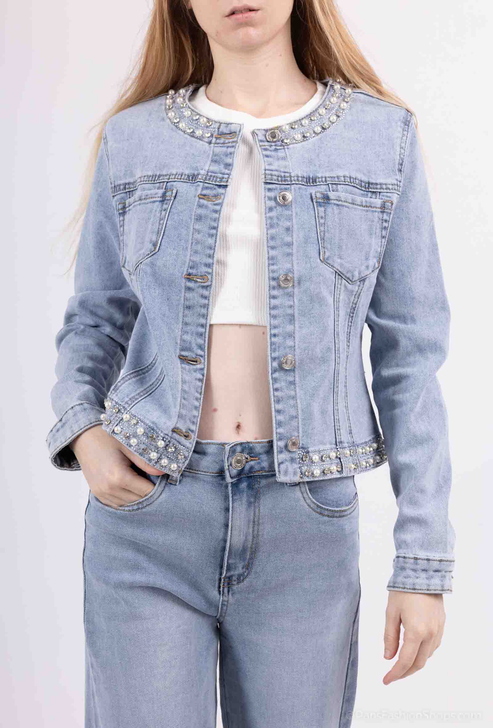 Wholesaler Goodies - Veste en jean Strass