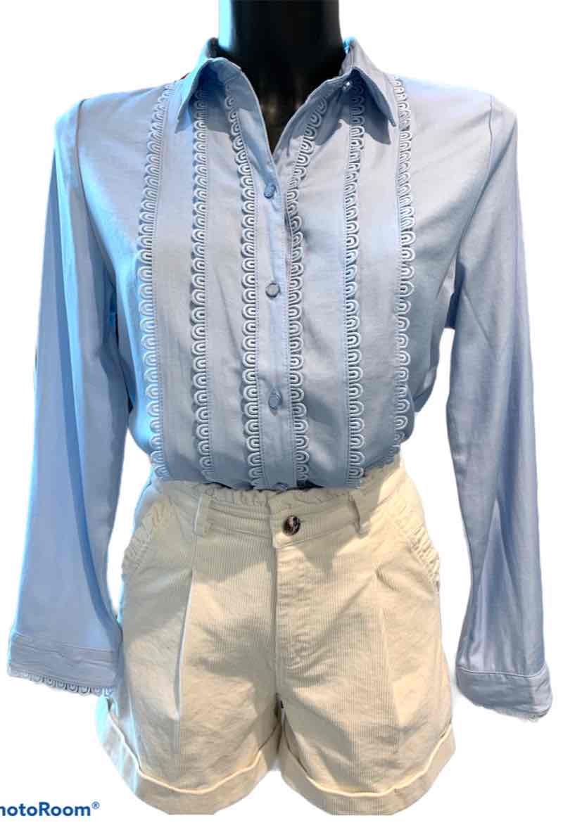 Grossiste Graciela Paris - Chemise en tencel. empiécement dentelles devant et sur manches