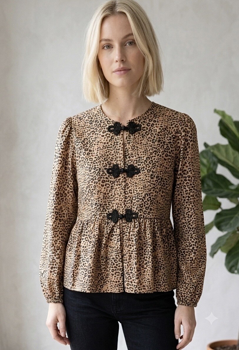 Mayorista Graciela Paris - Camisa lazo estampado leopardo