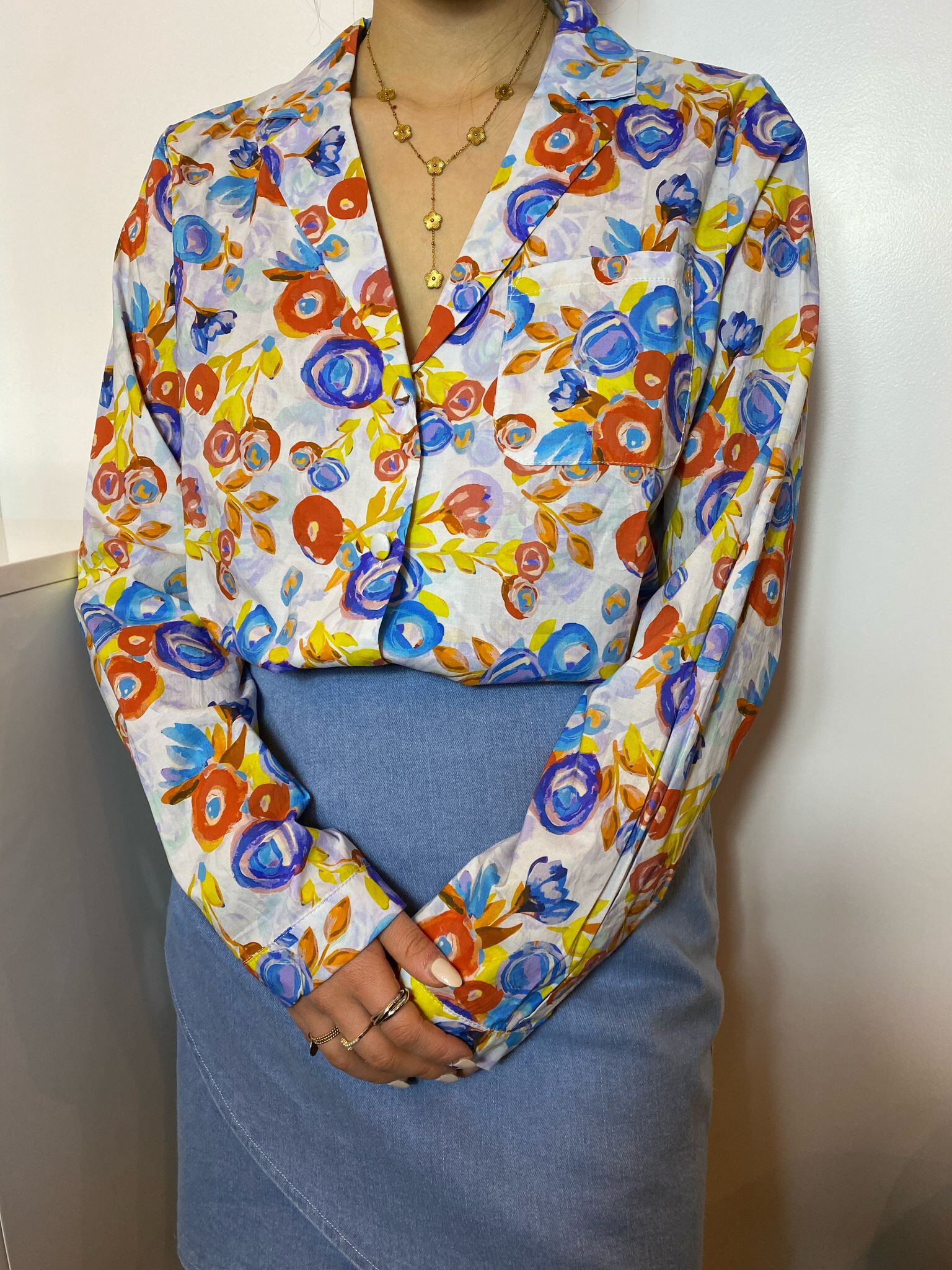 Großhändler Graciela Paris - Blume bedrucktes Hemd