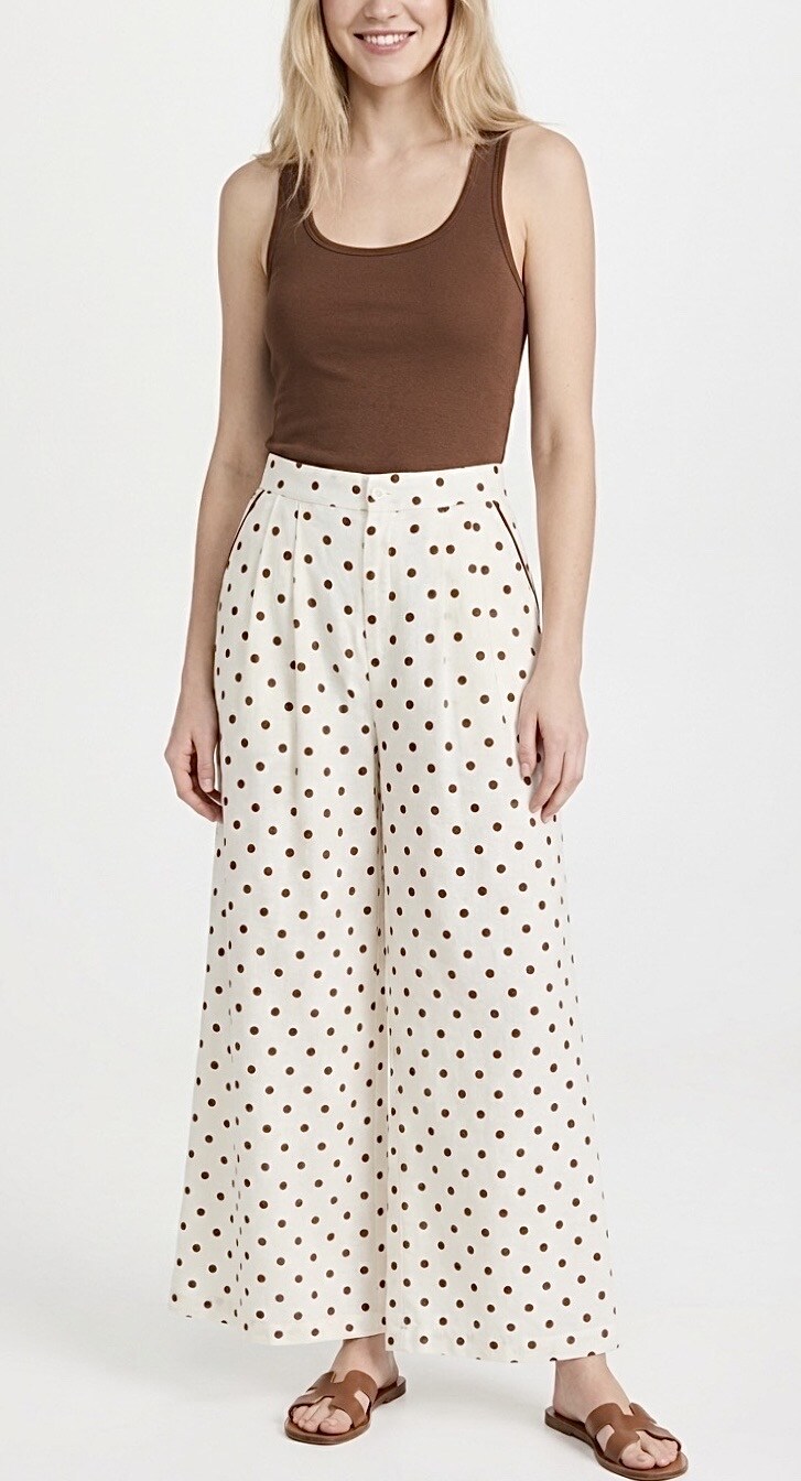 Mayorista Graciela Paris - Camisa de lino de algodón con estampado de pequeños lunares