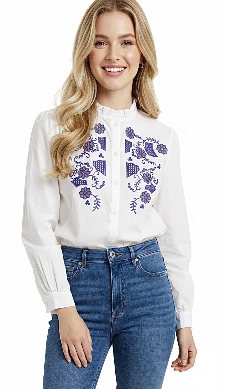 Grossista Graciela Paris - Camicia con elegante ricamo