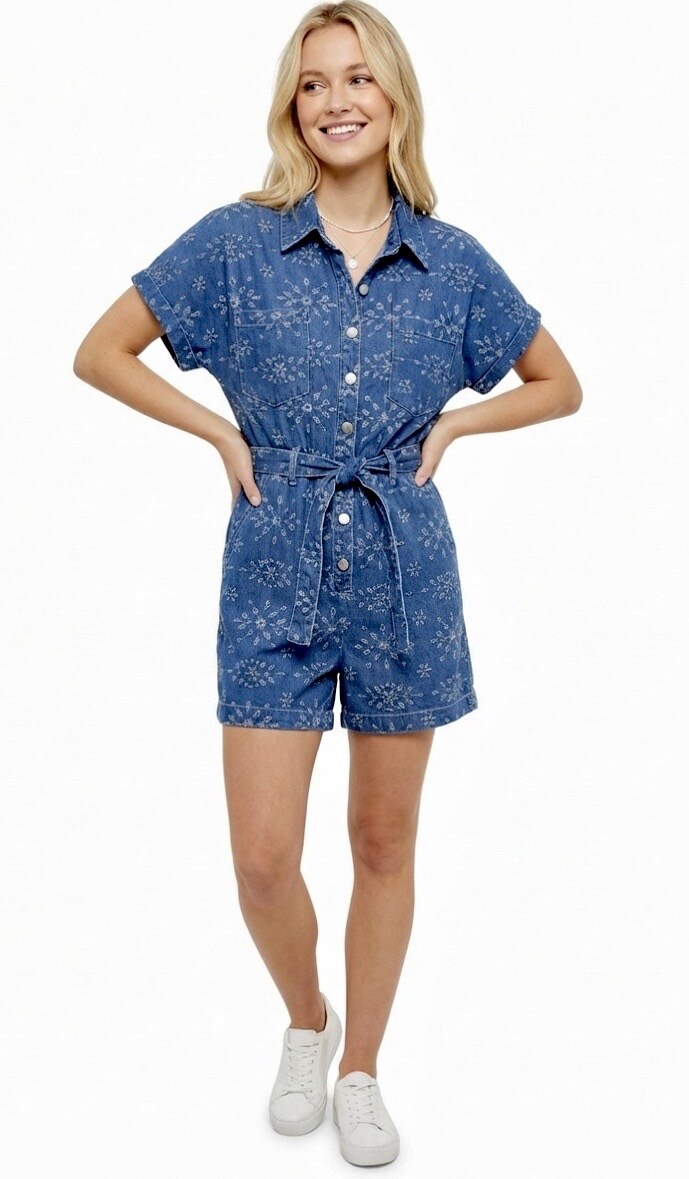 Grossista Graciela Paris - Pantaloncini di denim combinati con ricamo