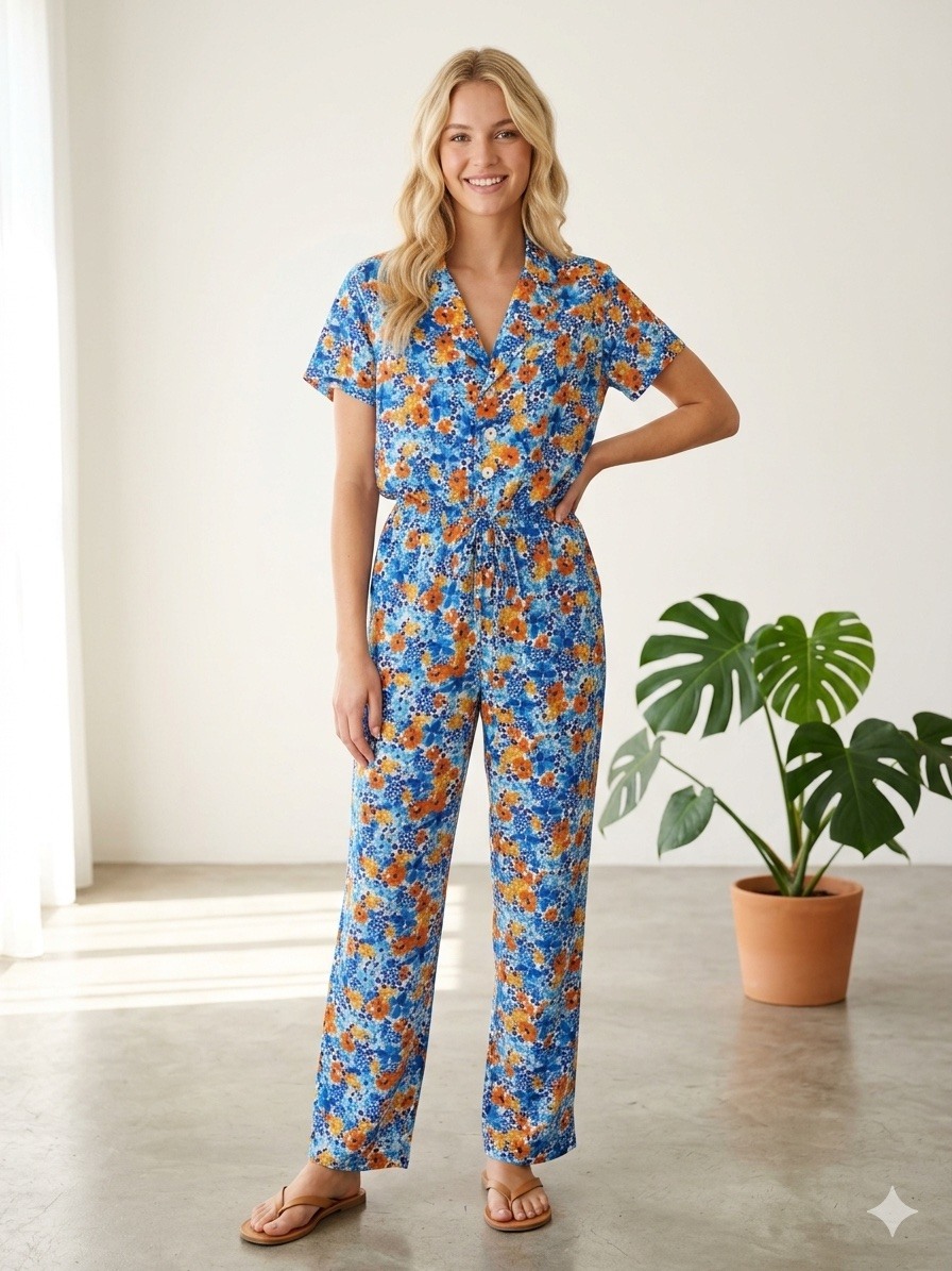 Großhändler Graciela Paris - Bedruckter Overall. Reverskragen