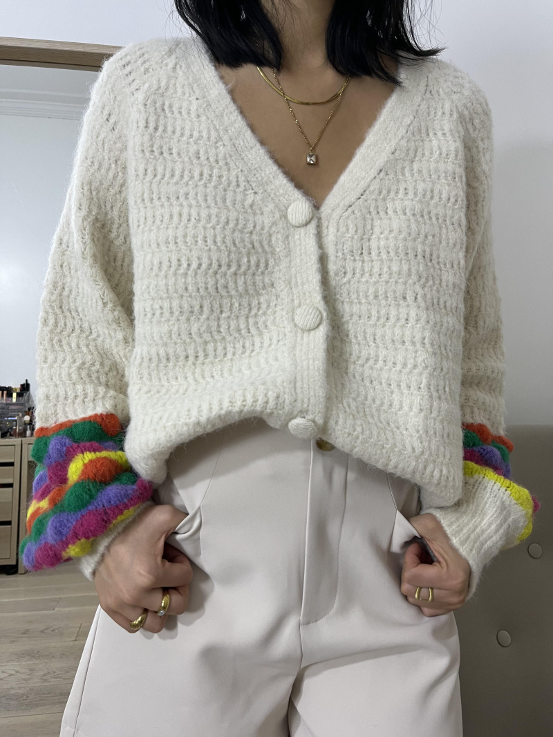 Grossiste Graciela Paris - Cardigan en tricot manche bouffante