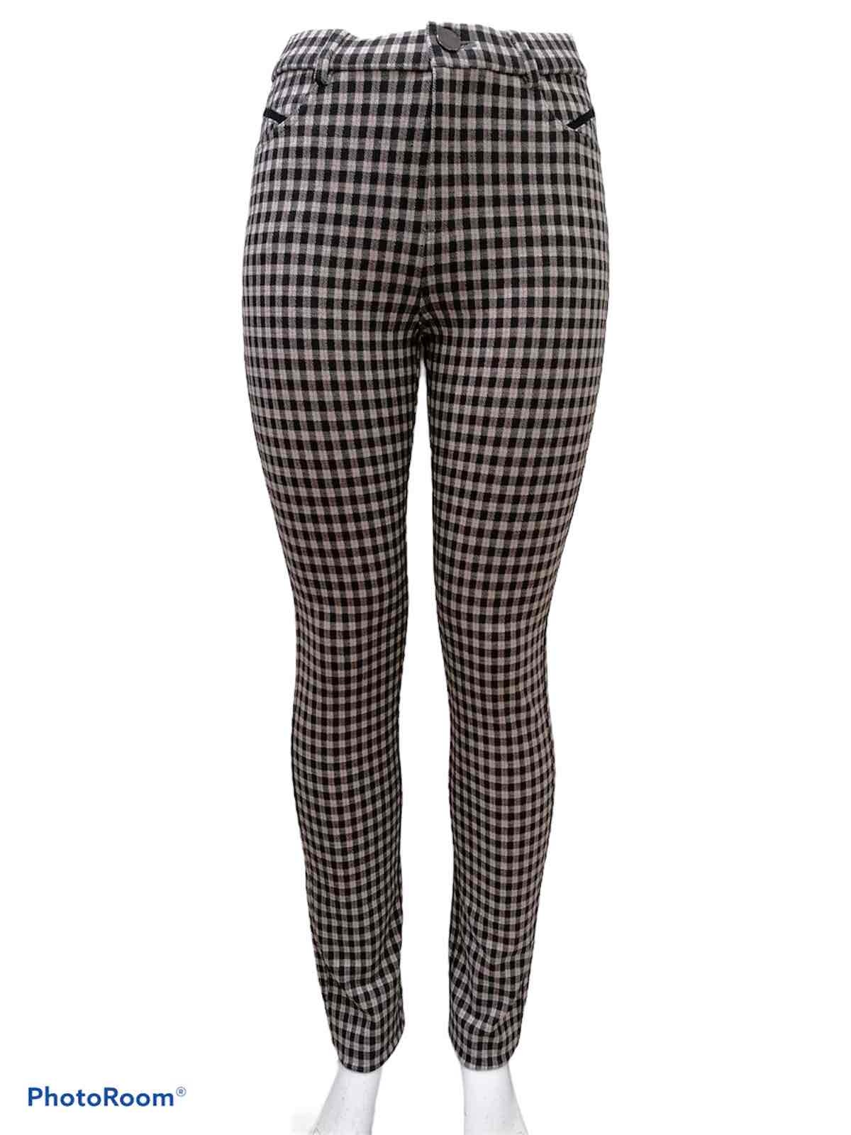 Grossista Graciela Paris - Pantaloni stretch jacquard in maglia tessuta a quadretti