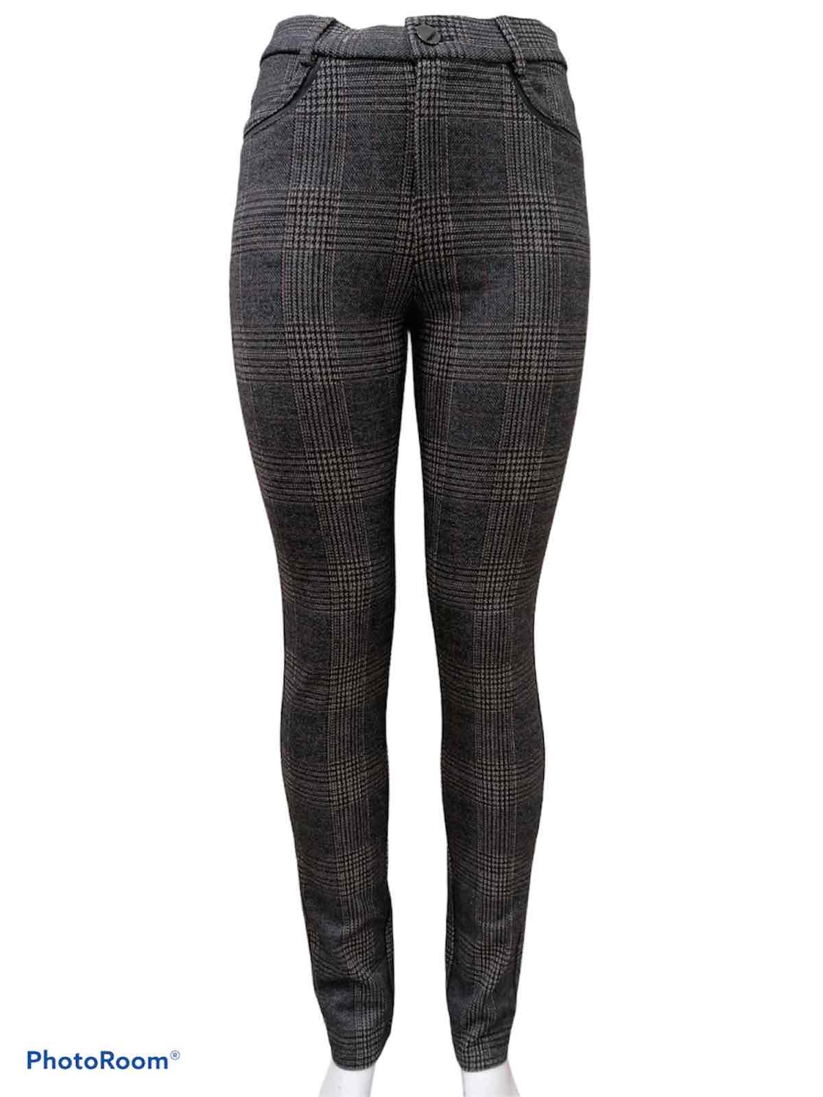 Grossista Graciela Paris - Pantaloni stretch jacquard in maglia tessuta principe di galles
