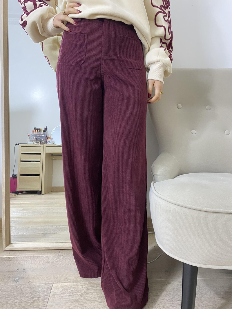 Grossiste Graciela Paris - Pantalon taille haute en velour