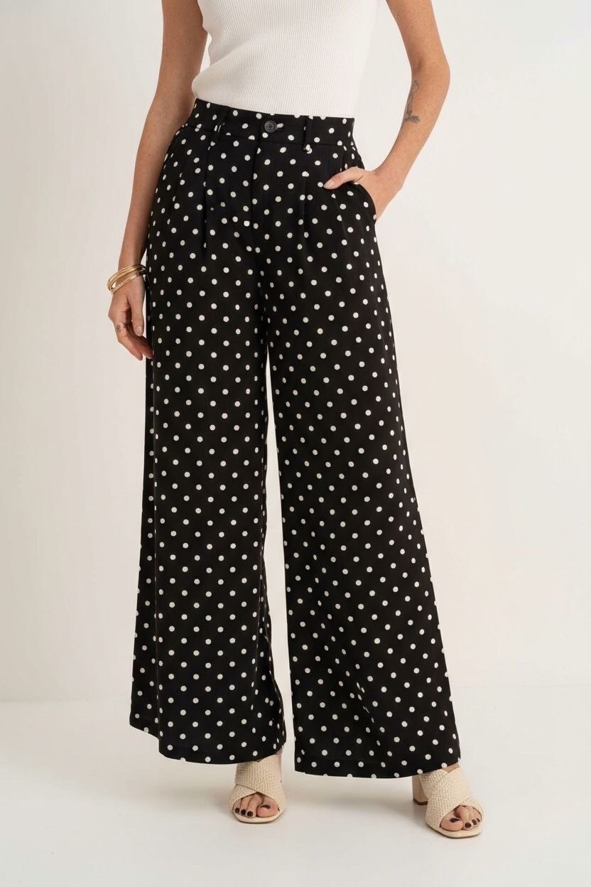 Mayorista Graciela Paris - Pantalones de guisantes impresos en fluido