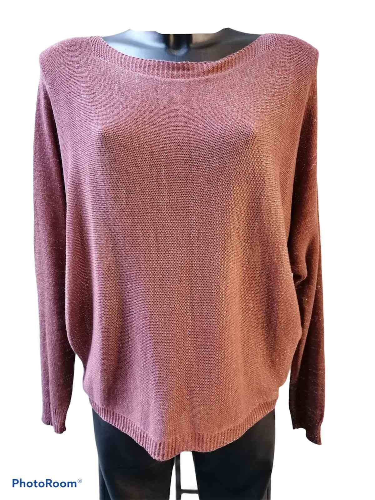 Grossiste Graciela Paris - Pull maille fine avec fils lurex argenté, dos zippé