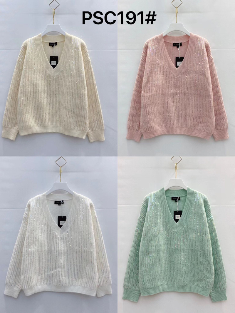 Wholesaler Graciela Paris - V-neck sweater with sequins