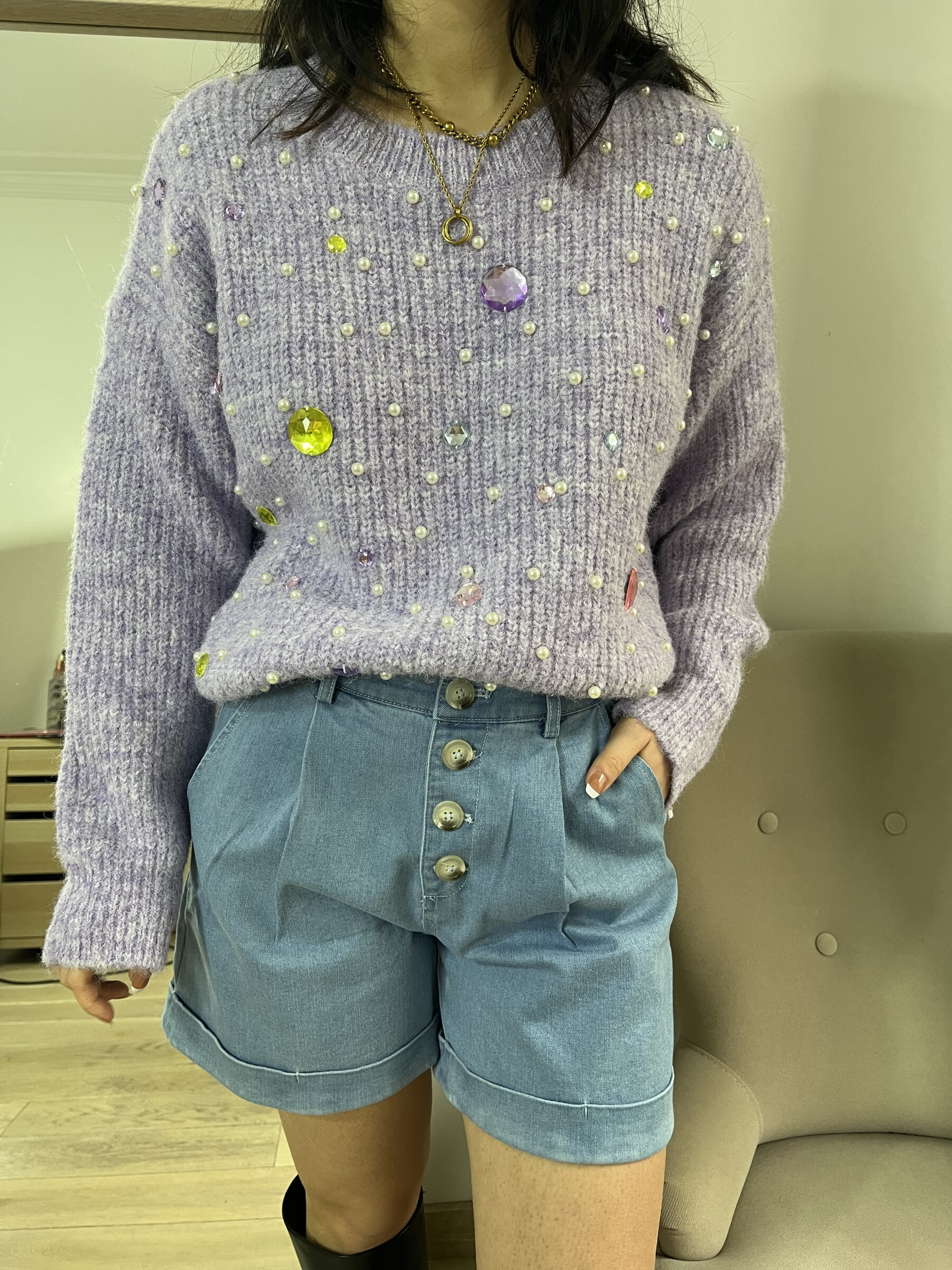 Wholesaler Graciela Paris - Knitted sweater with rhinestones
