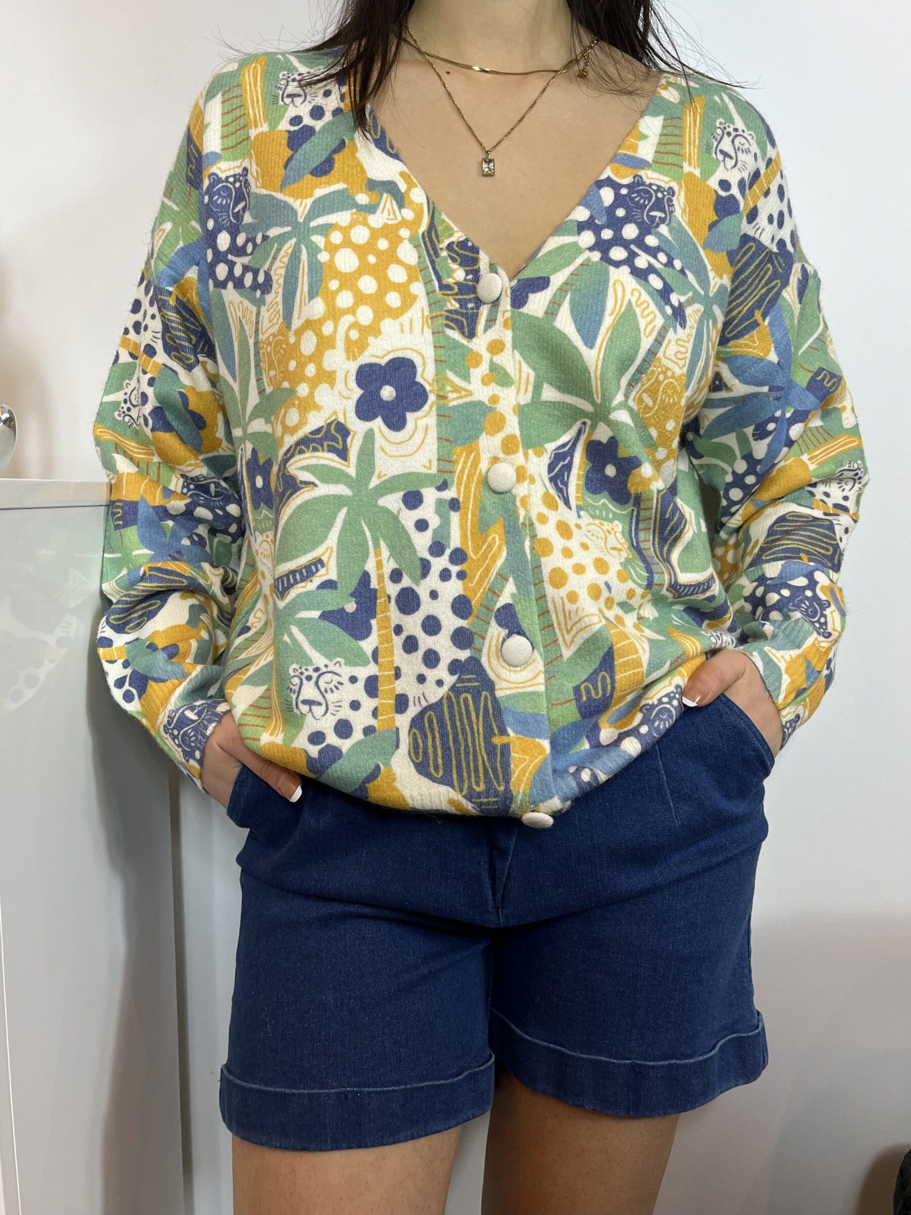 Wholesaler Graciela Paris - Green and blue printed vest