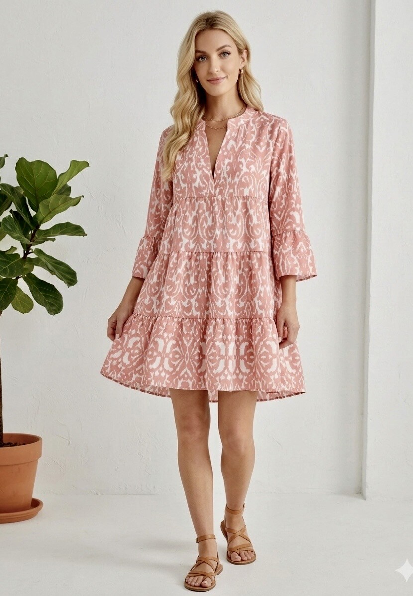 Mayorista Graciela Paris - Vestido corto holgado estampado