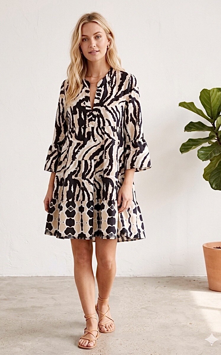 Großhändler Graciela Paris - Weites kurzes Kleid mit Muster