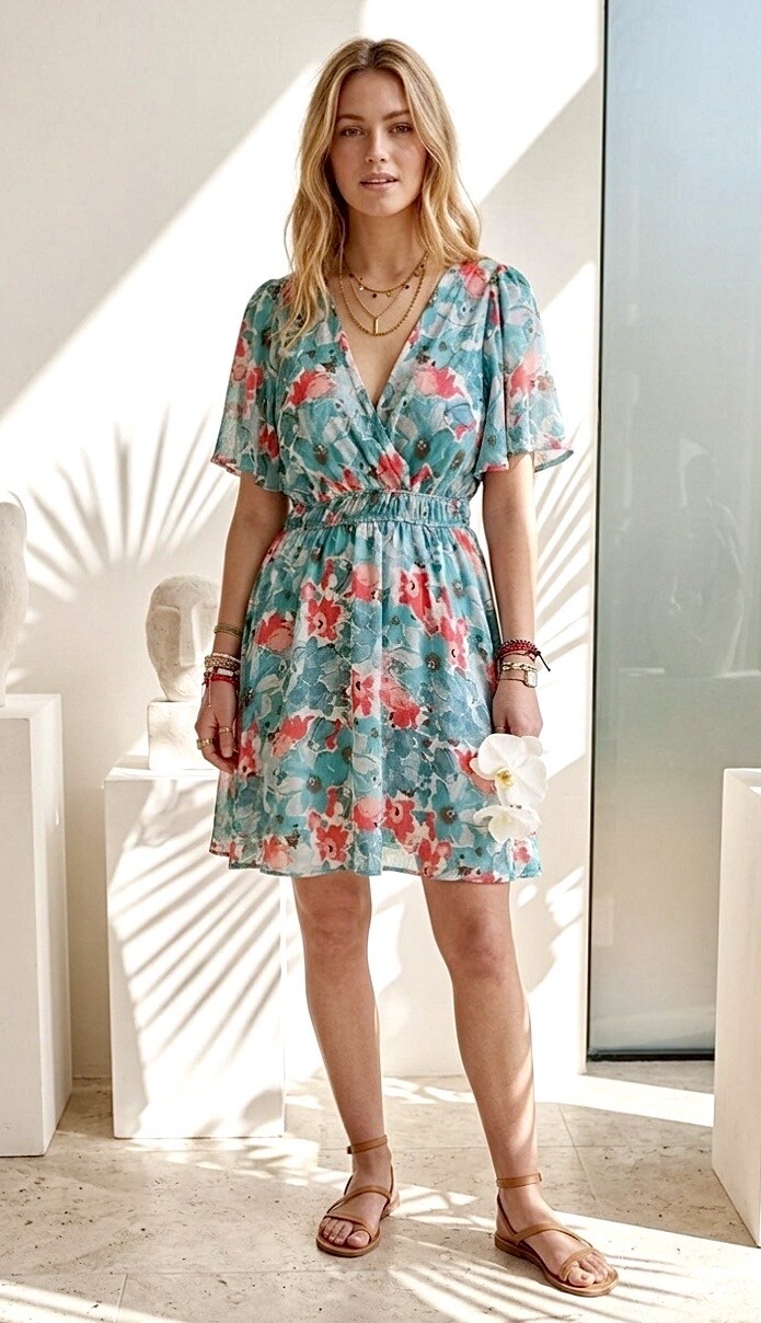 Mayorista Graciela Paris - Vestido corto cruzado en la espalda
