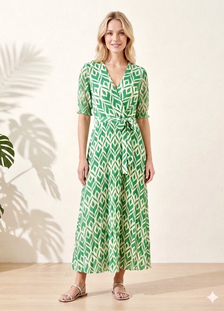 Großhändler Graciela Paris - Kleid mit 3/4-Ärmeln und grafischem Druck